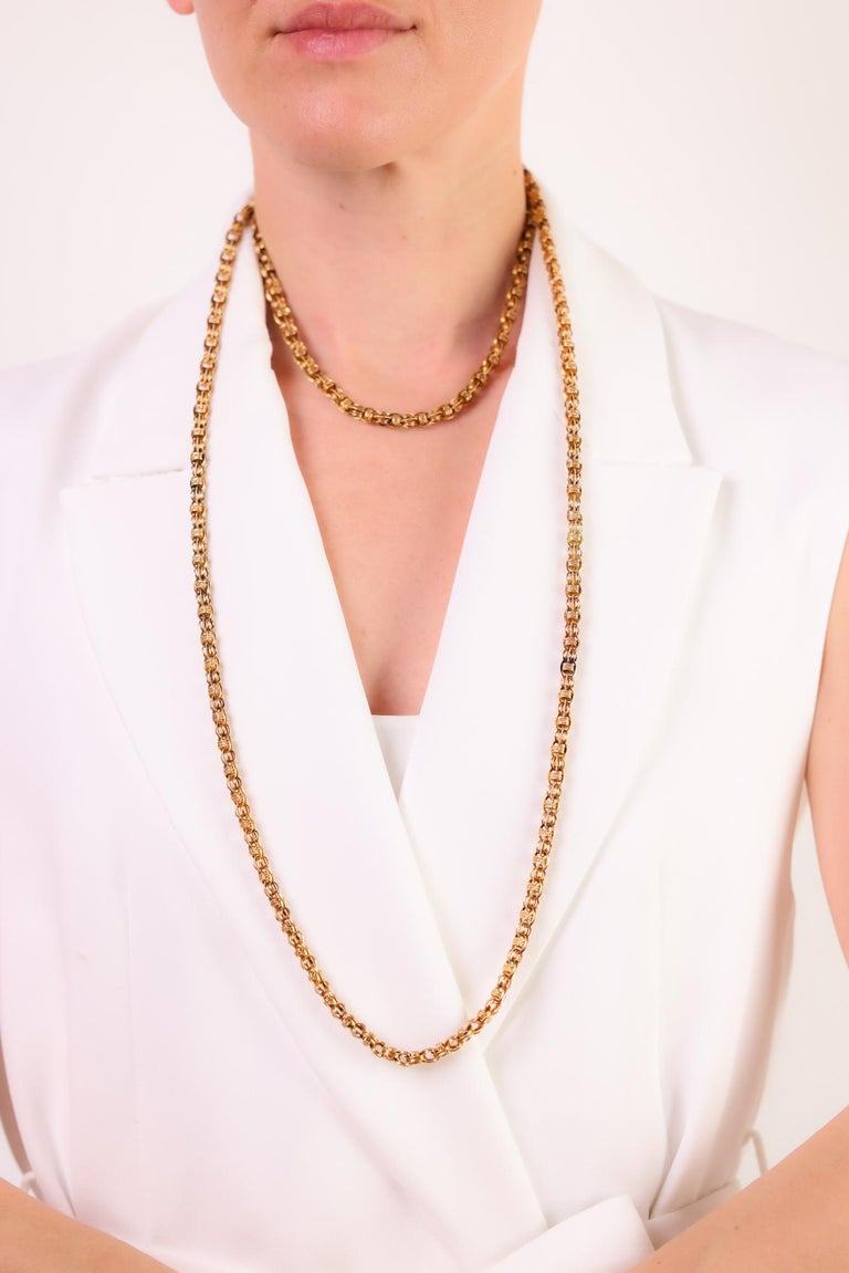 アクセサリー Victoria long necklace yellow gold 65 Victorian 14k yellow gold long necklace For Sale at 1stDibs