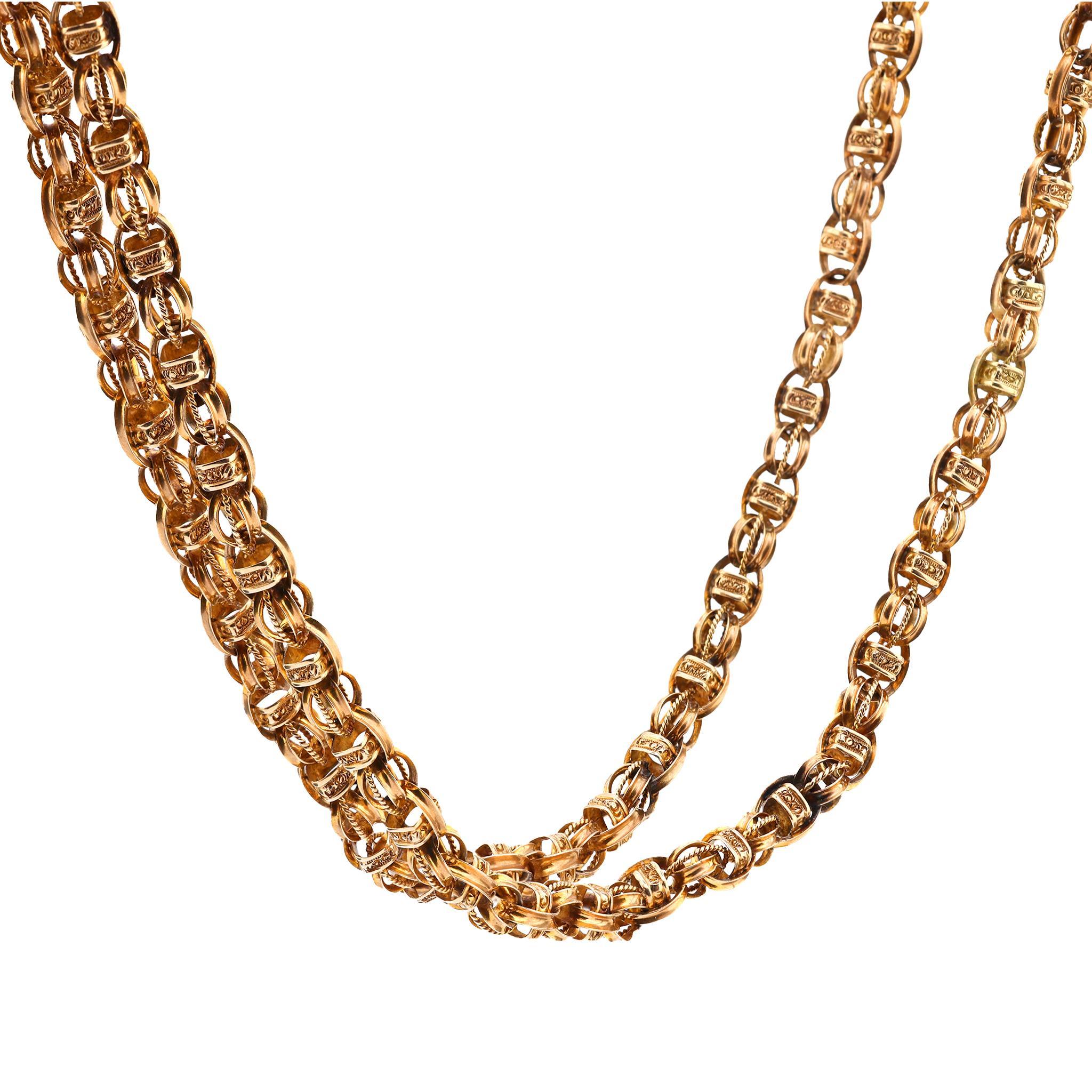 Victorien Sautoir victorien en or jaune 14k en vente