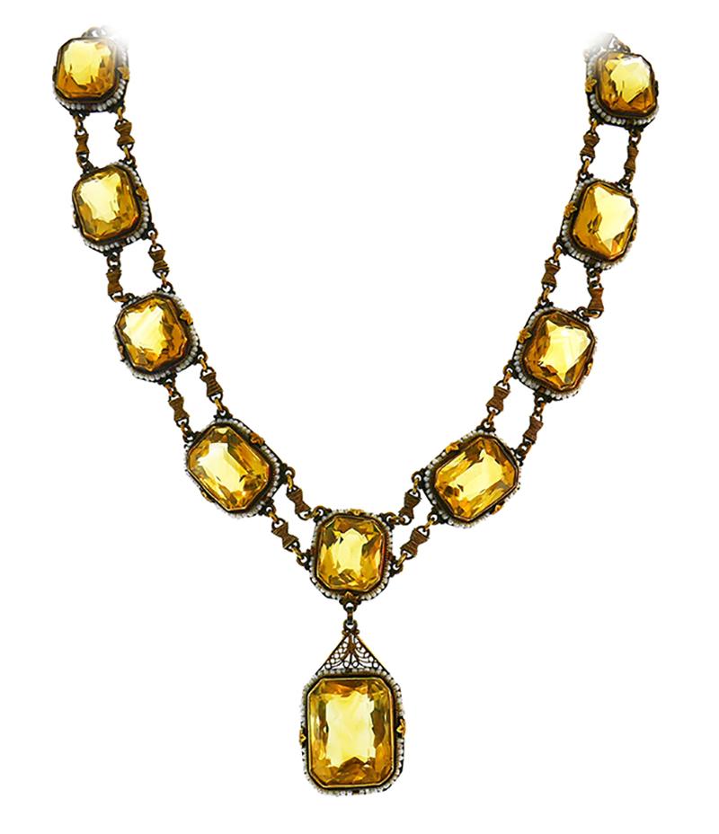 victorian citrine necklace