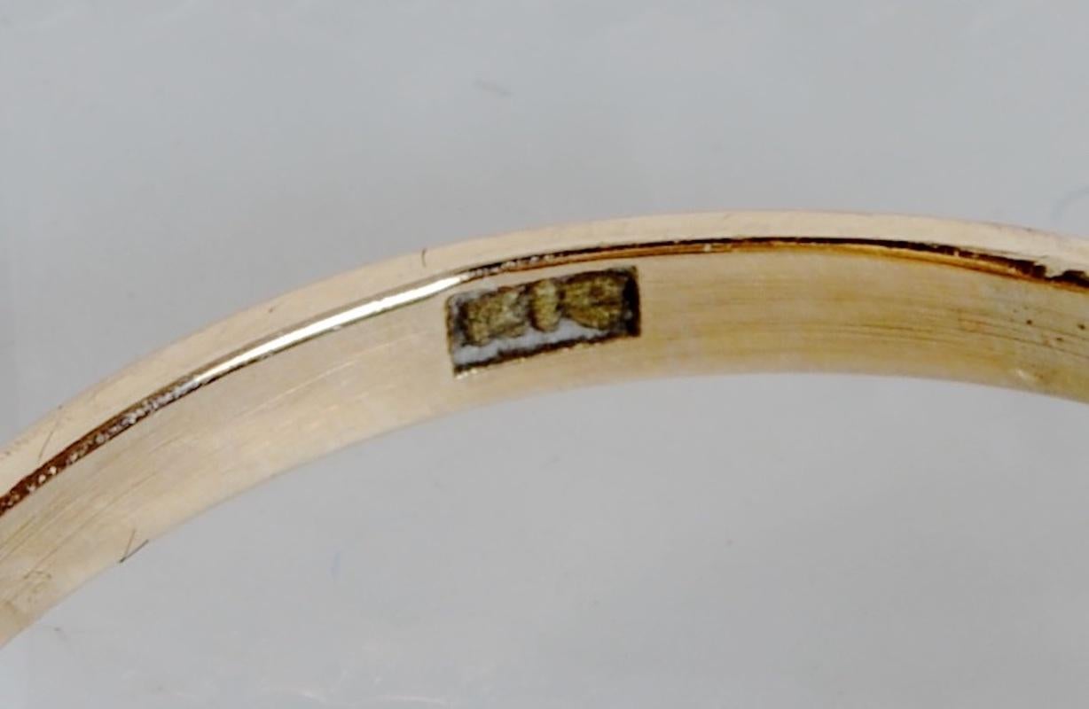Anello vittoriano in oro giallo 14k con perle color lavanda da 3-12 mm In condizioni ottime in vendita a valatie, NY