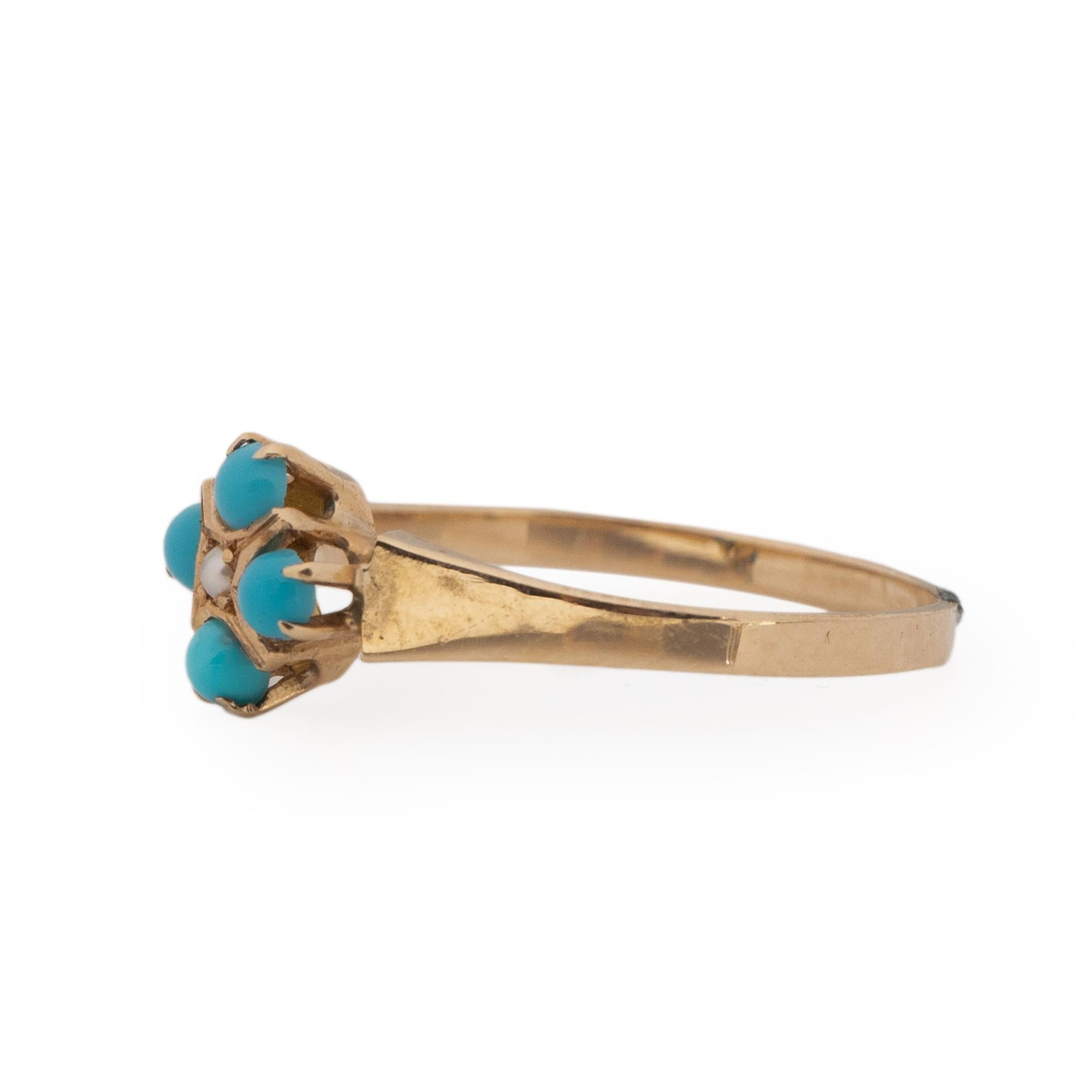 turquoise flower ring