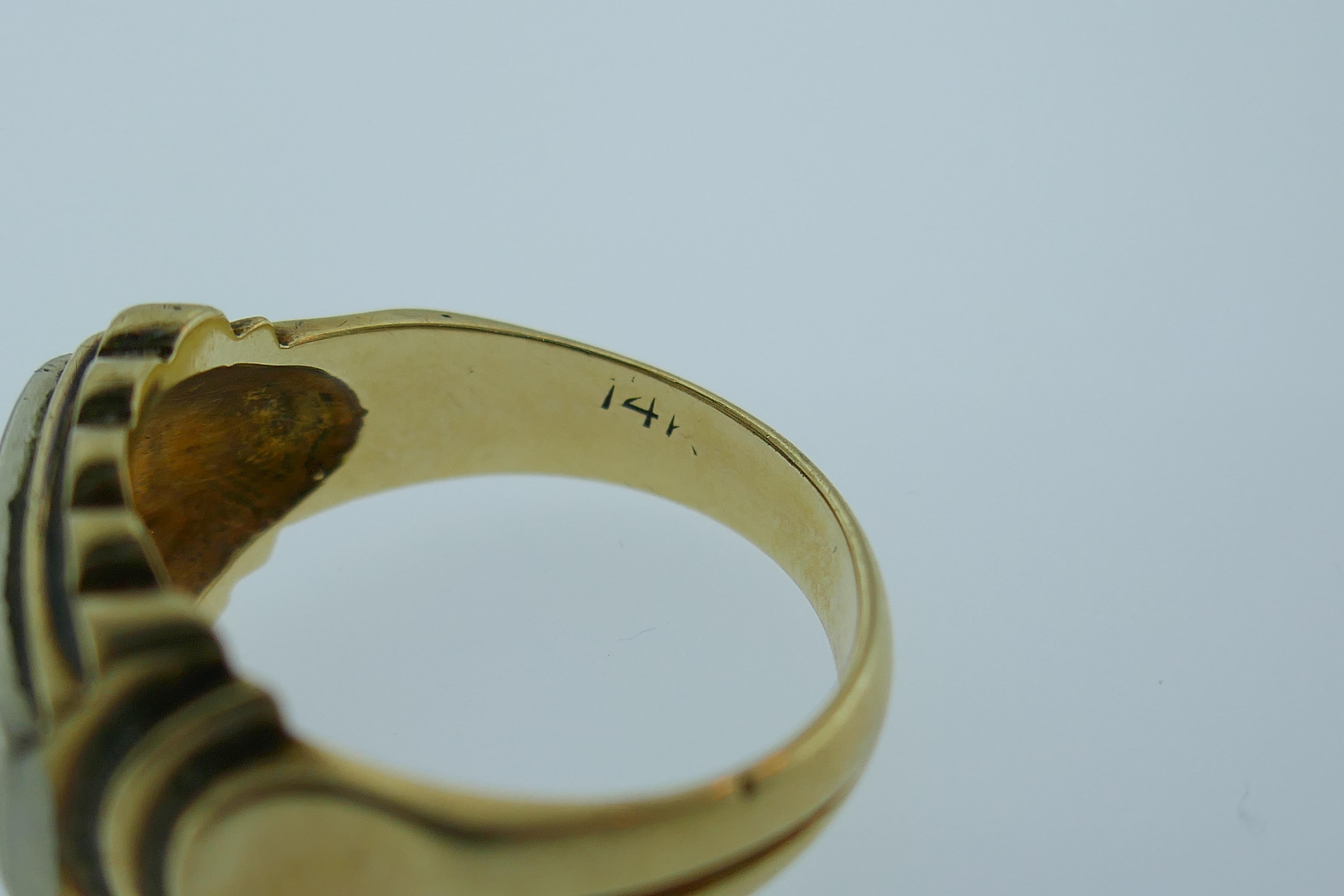 Victorian 14k Yellow & White Gold & Three Stone Old European Cut Diamond Ring 2