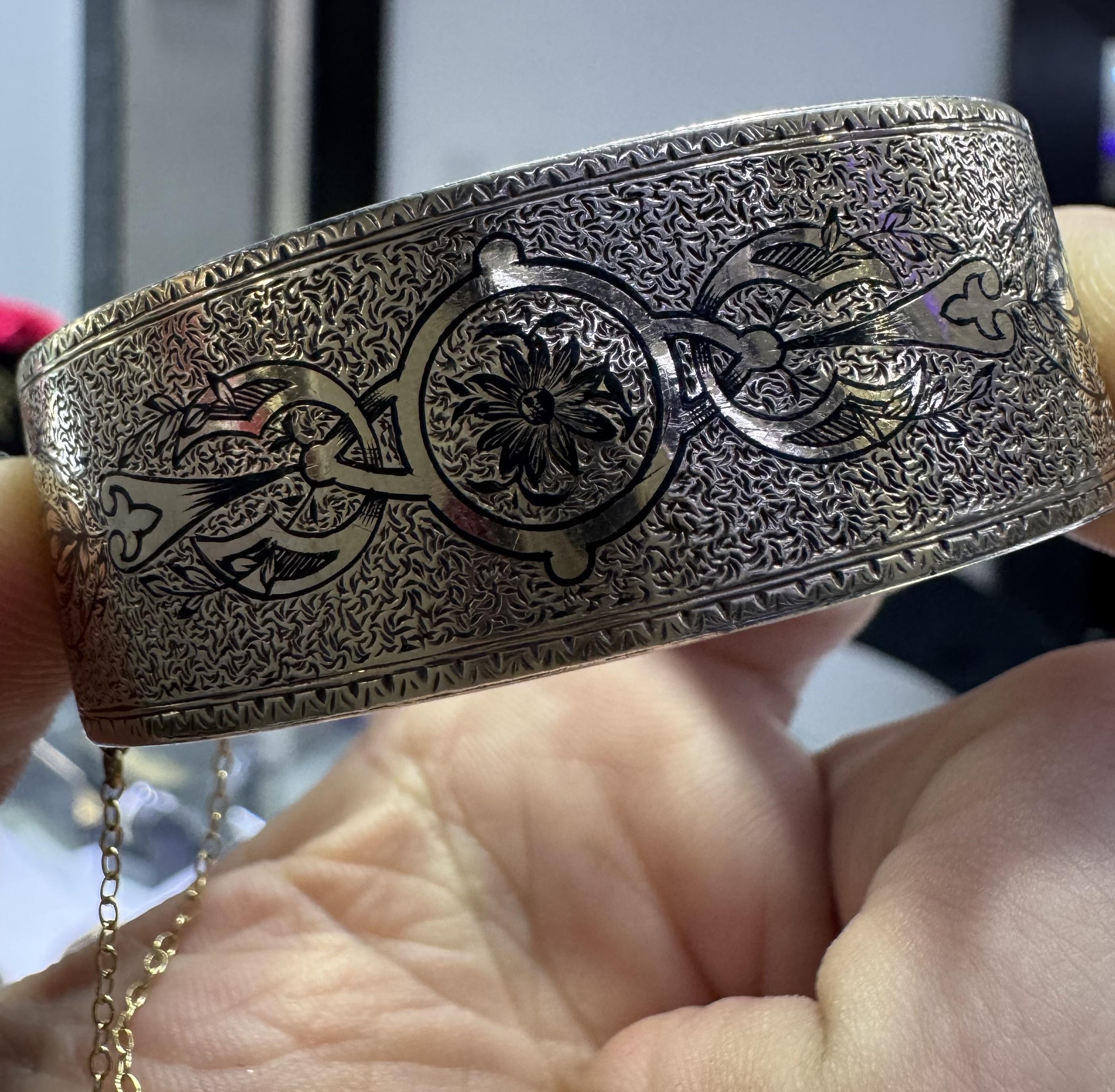 Bracelet victorien en or 14kt Tracery émaillé 