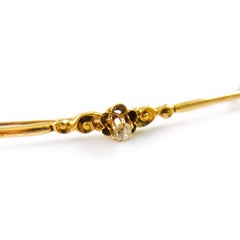 Spilla vittoriana in oro 14kt con diamanti rosa, circa 1880, 0,08ct