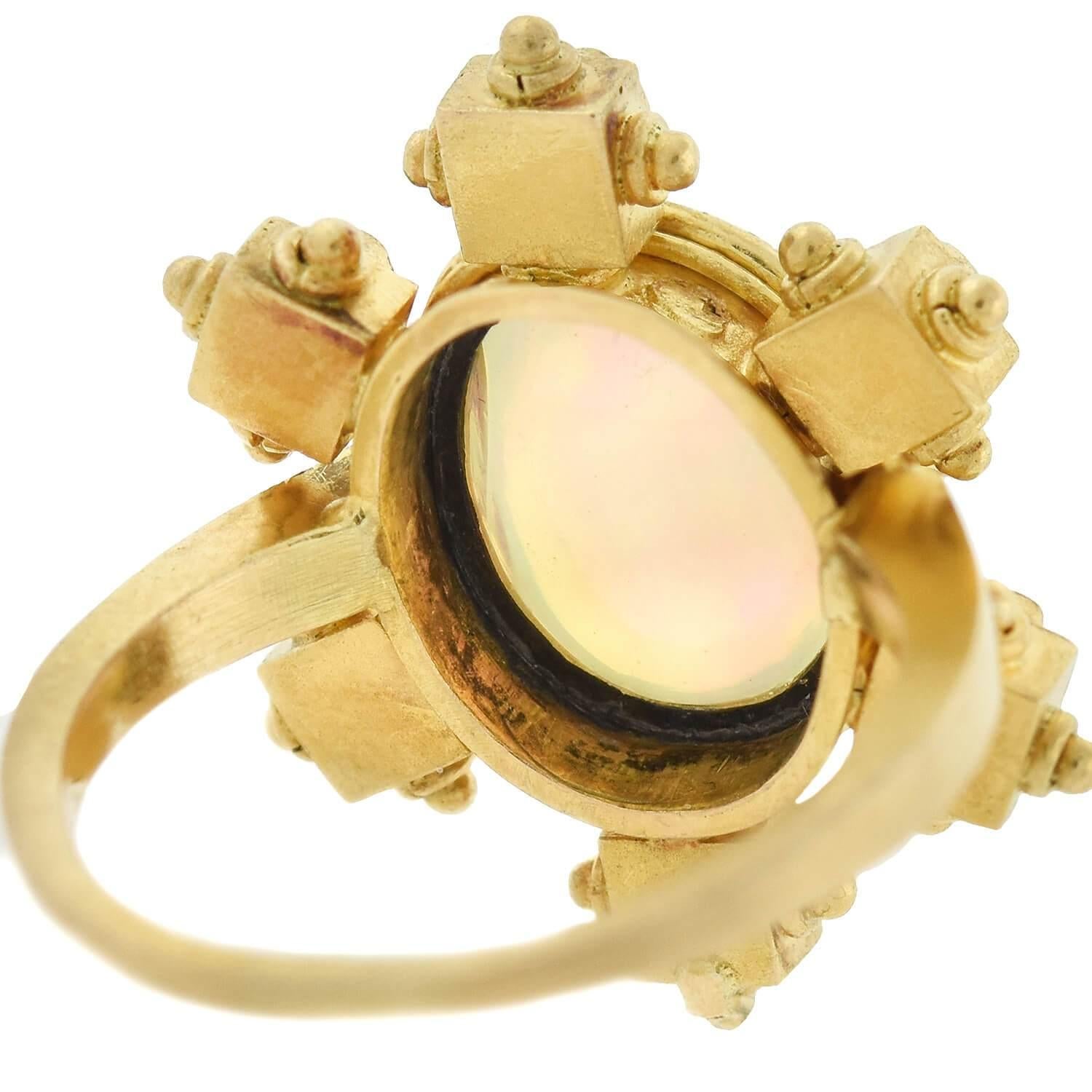 Women's Victorian 14kt Pearl and Opal Ring