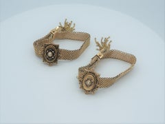 Victorian 14 Karat Taille D' Epargne Slider Wedding Bracelets