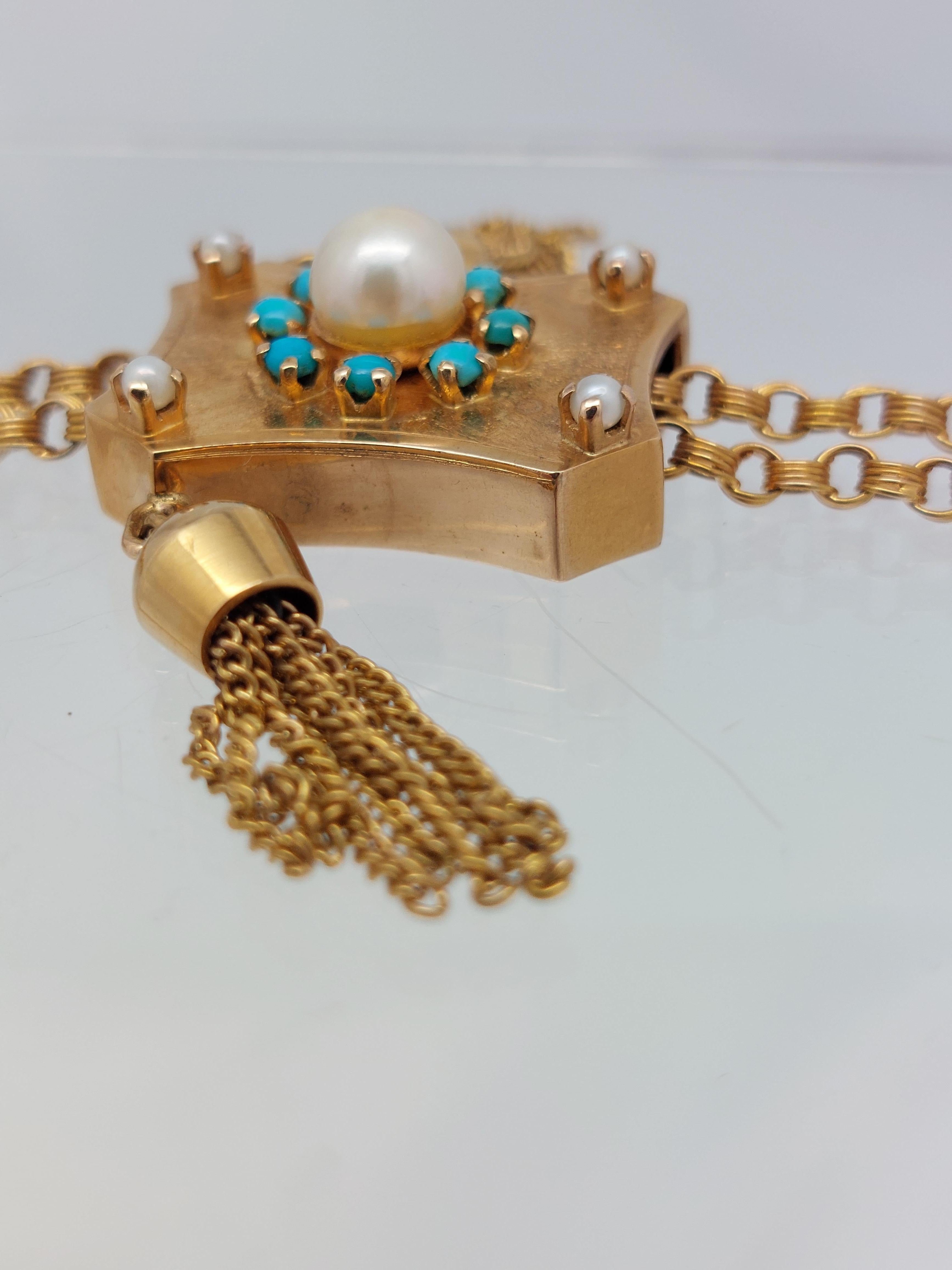 Collar Victoriano de 14KT con Cadena de Borlas de 32