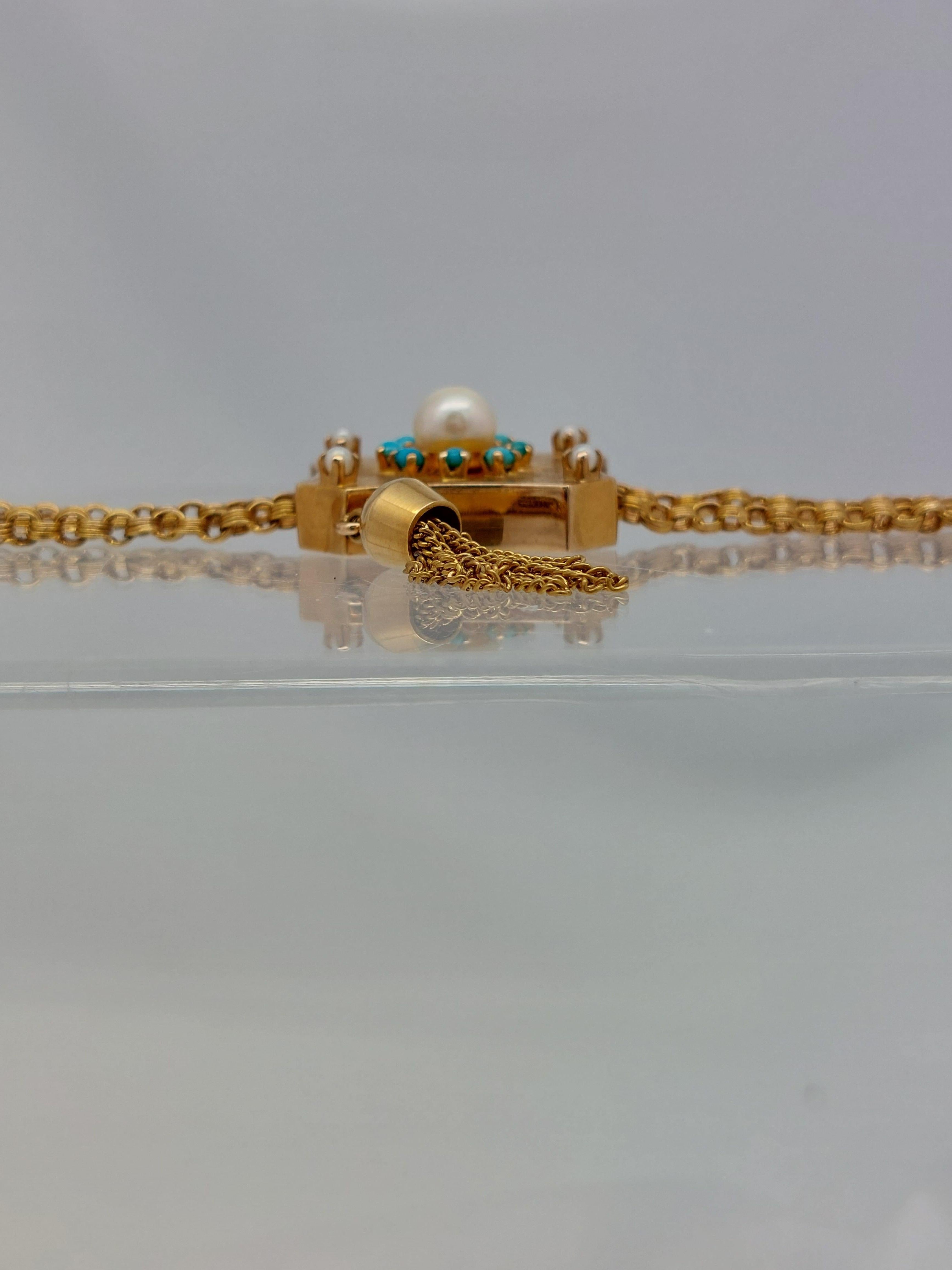Collar Victoriano de 14KT con Cadena de Borlas de 32