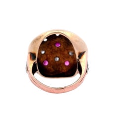 Victorian 14kt yellow Gold Ring with Diamonds