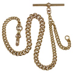 Viktorianische Albert-Uhrkette aus 15 Karat Gold, 1868