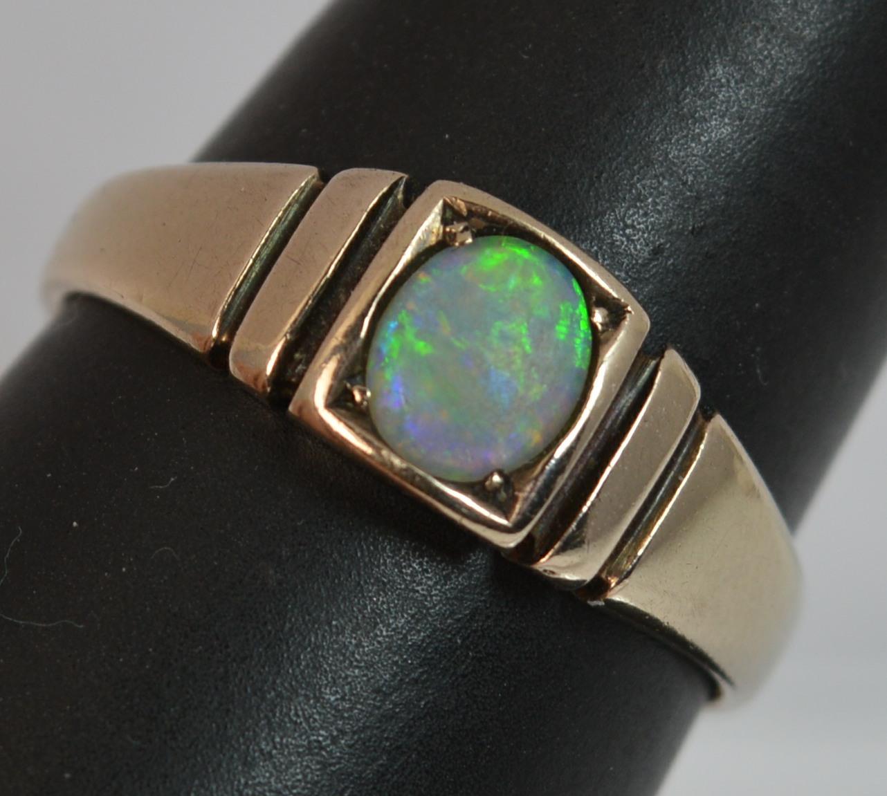 Victorian 15 Carat Gold and Opal Solitaire Gypsy Solitaire Stack Ring 6