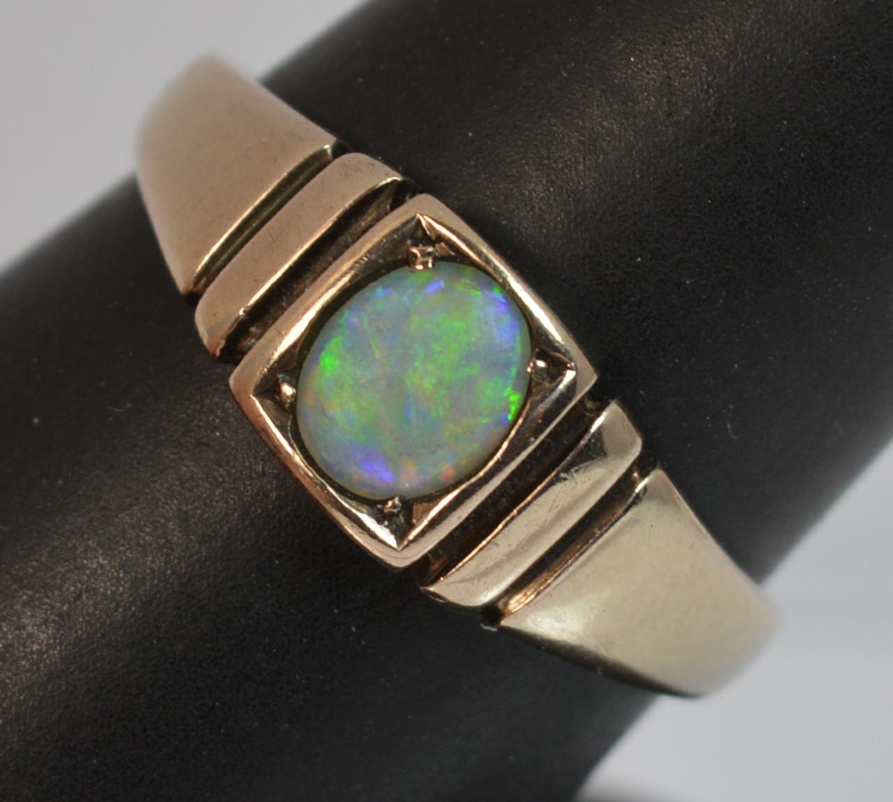 Victorian 15 Carat Gold and Opal Solitaire Gypsy Solitaire Stack Ring 5