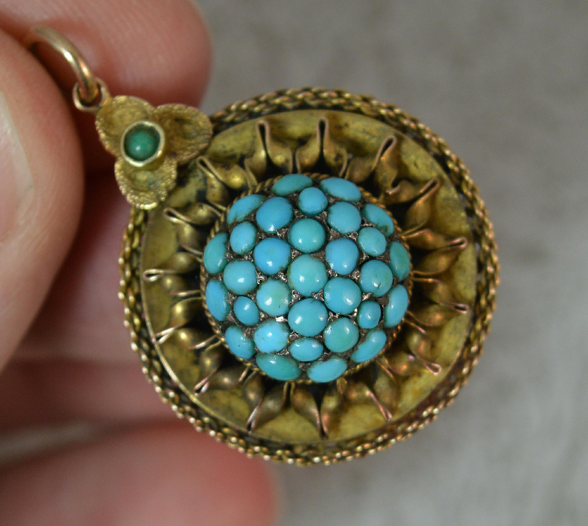 turquoise cluster pendant