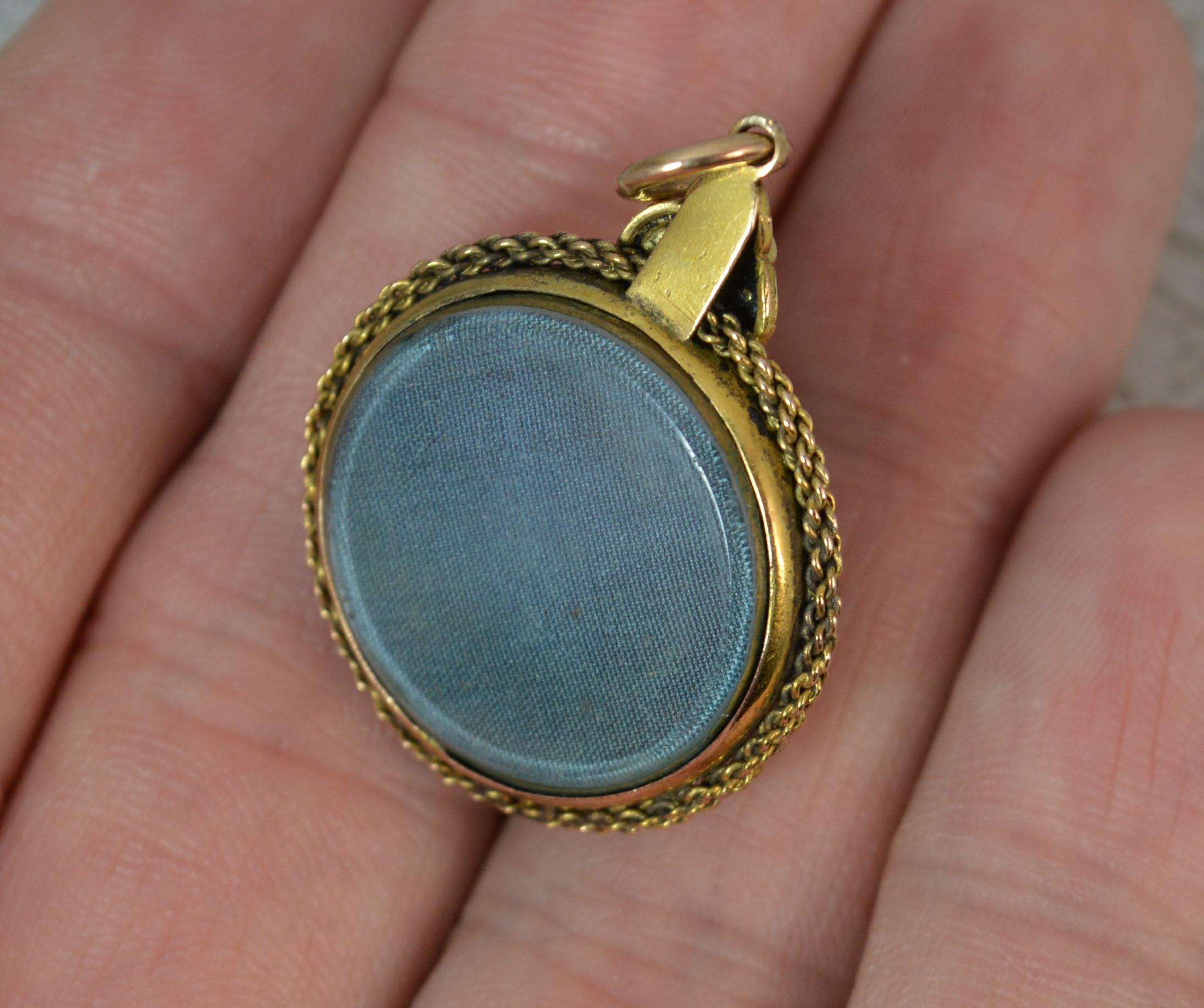 Women's Victorian 15 Carat Gold and Turquoise Pave Target Cluster Pendant