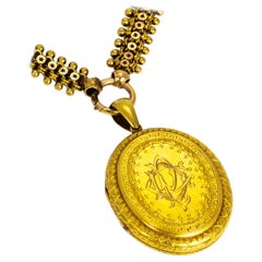Victorian 15 Carat Gold Collar and Locket