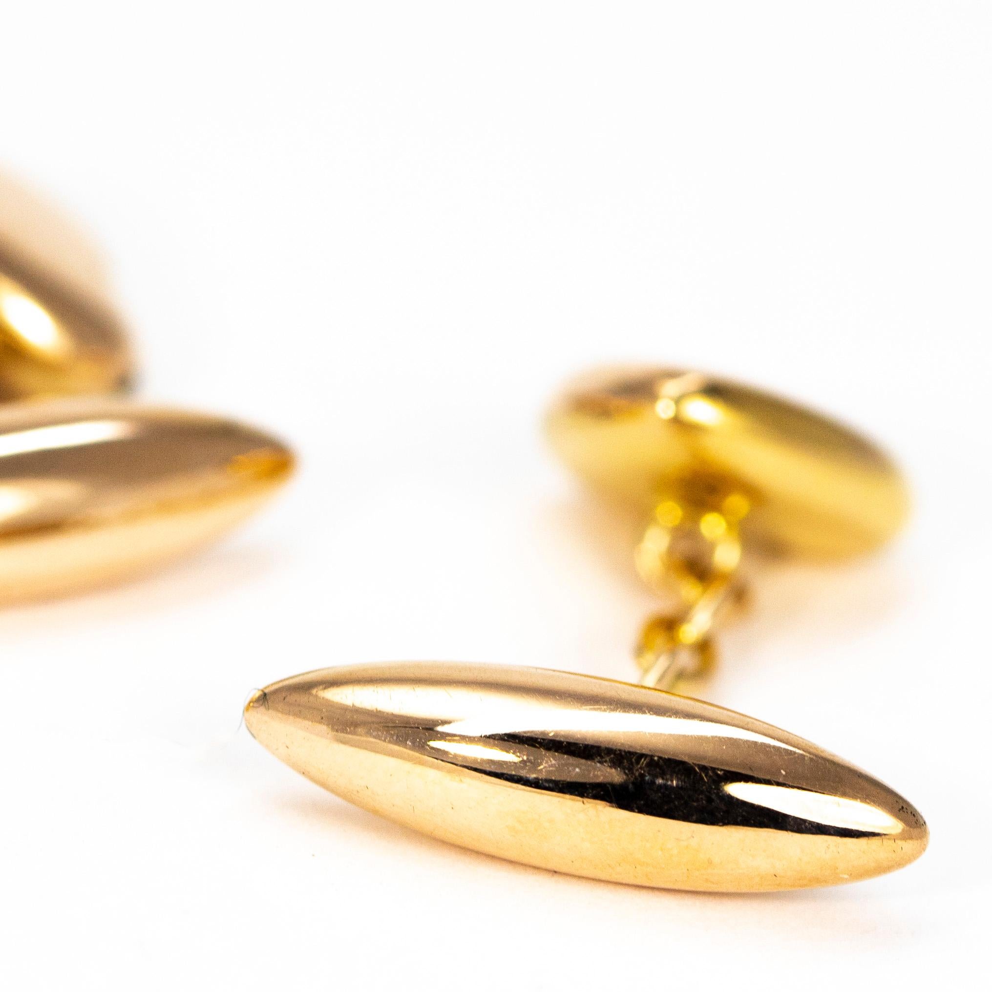 Victorian 15 Carat Gold Cufflinks In Good Condition In Chipping Campden, GB