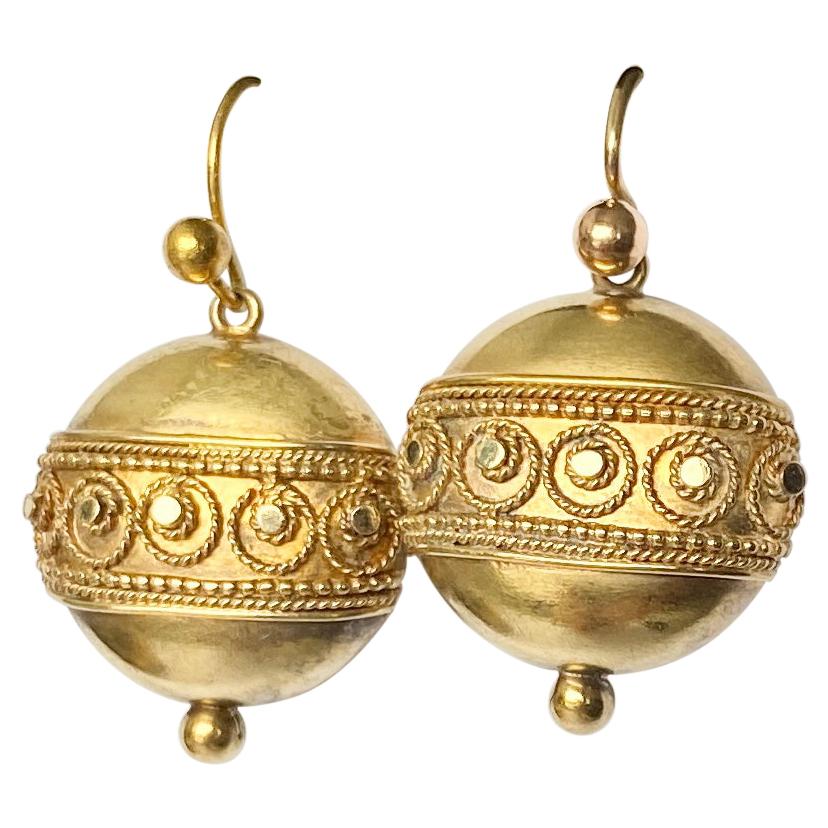 Victorian 15 Carat Gold Dangle Earrings