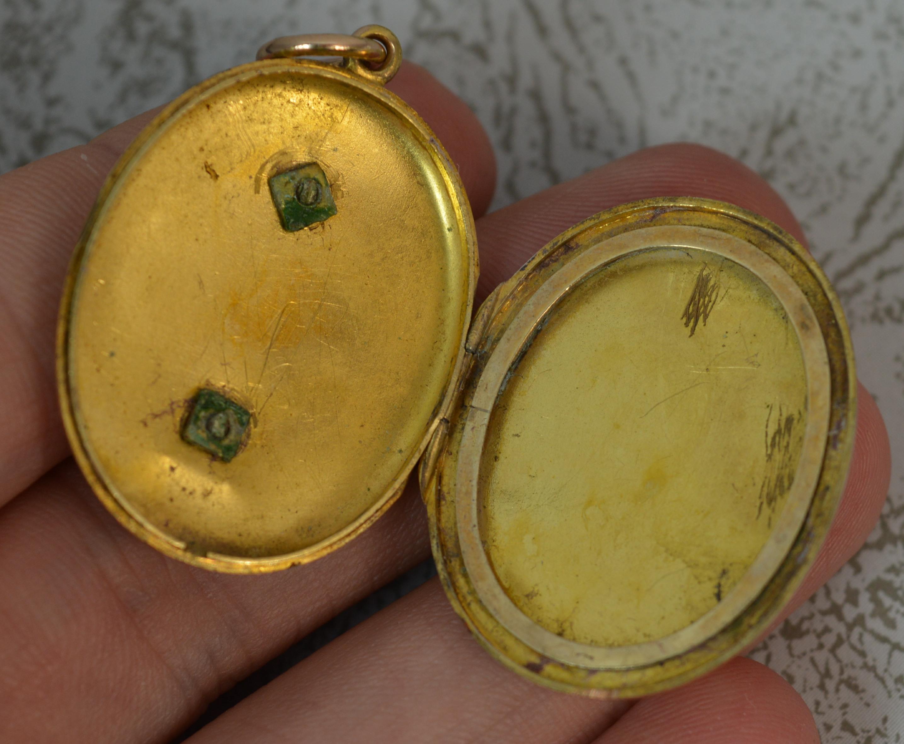 Victorian 15 Carat Gold Pearl and Enamel Cross Locket Pendant 4