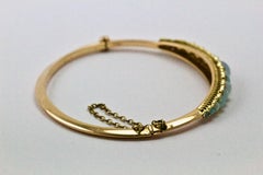 Victorian 15 Carat Opal and Diamond Bangle Bracelet