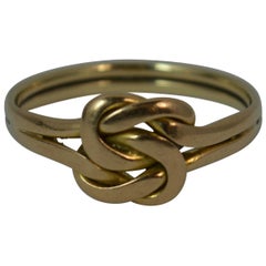 Victorian 15 Carat Yellow Gold Forever Eternal Forget Me Knot Band Ring