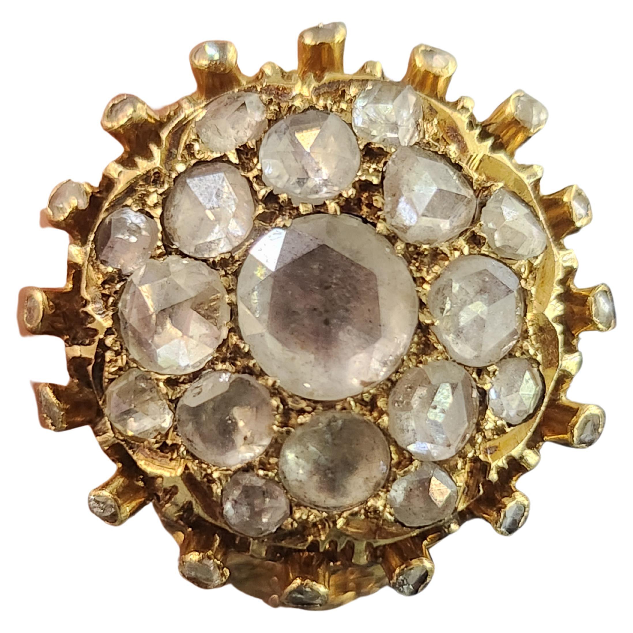 Viktorianischer Diamantring mit 1,5 Karat im Rosenschliff im Zustand „Gut“ im Angebot in Cairo, EG