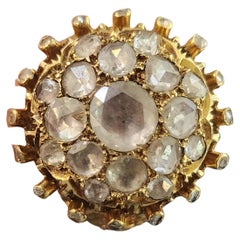 Antique Victorian 1.5 Carats Rose Cut Diamond Ring