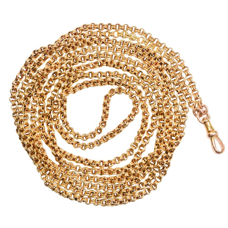Victorian 15 Karat Gold Guard Chain at 1stDibs