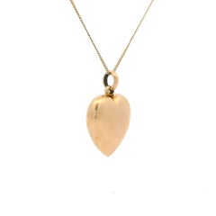 Victorian 15 Karat Yellow Gold Heart Shaped Locket Pendant