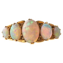Victorian 15 kt Gold Five Stone Opal Ring
