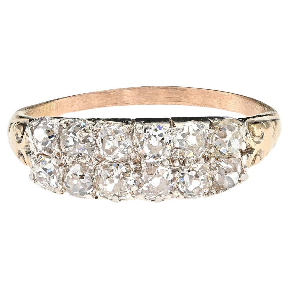 Georgian Double Heart Diamond Burmese Ruby 18 KT Ring For Sale at ...