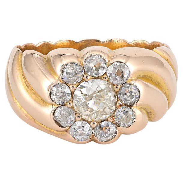 Victorian 1.50 Ct. Diamond Twisted 18 Kt Ring For Sale at 1stDibs