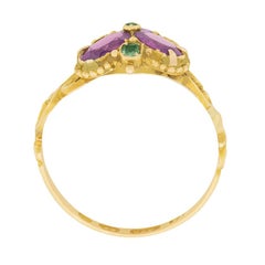 Victorian 1.50 Carat Amethyst and Peridot Ring, circa 1866