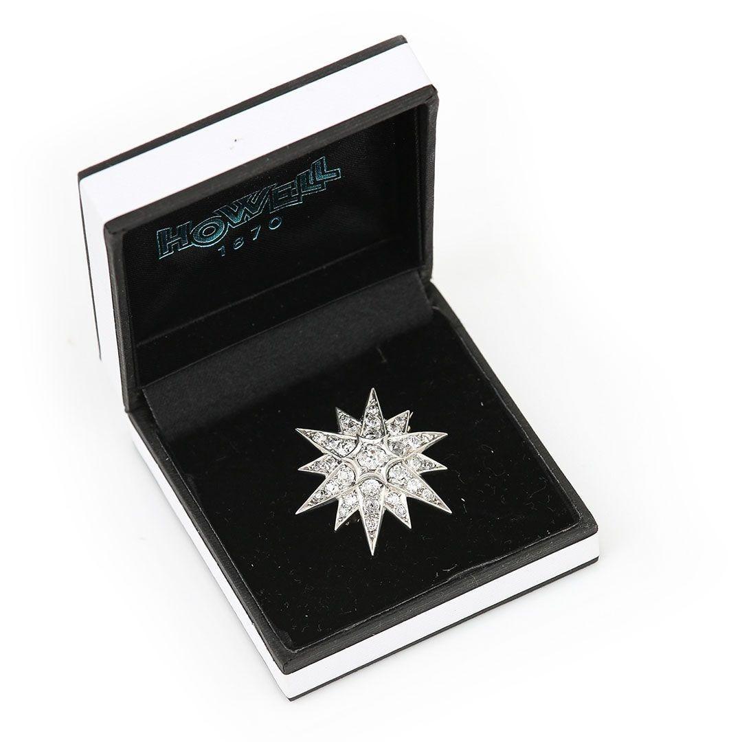 Victorian 1.50ct Old Mine Cut Diamond Star Brooch and Pendant, circa 1880 For Sale 7