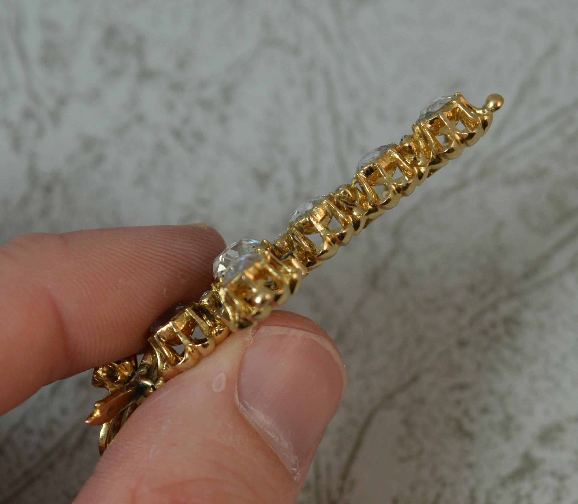 Women's Victorian 15 Carat Gold 4 Carat Rose Cut Diamond Cross Pendant