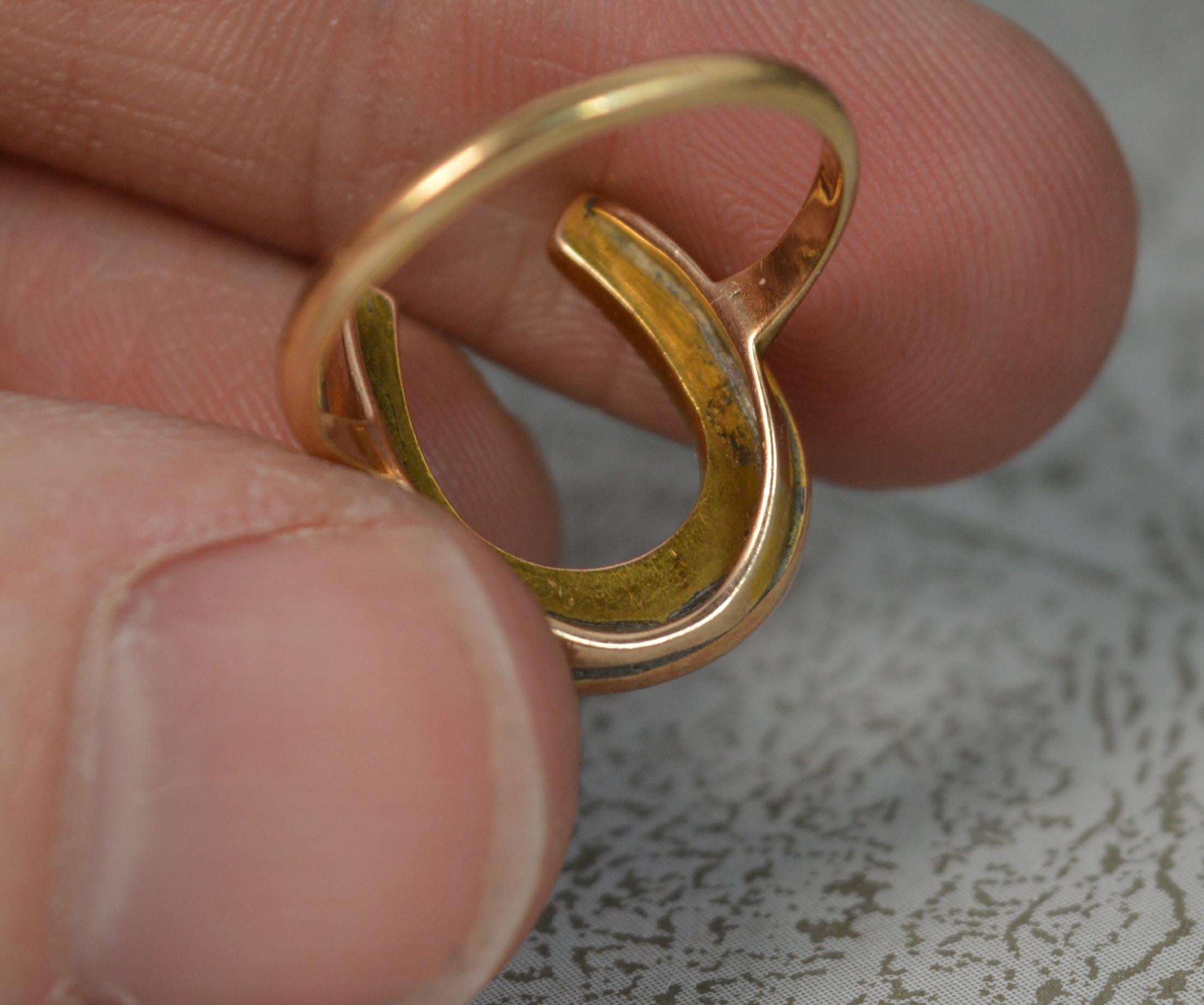 Victorian 15 Carat Gold and Seed Pearl Good Luck Horseshoe Ring In Good Condition In St Helens, GB