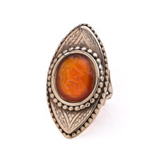 Victorian 15ct Gold Carnelian Intaglio Ring, Circa 1880s