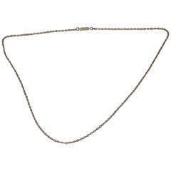 Antique Victorian 15 Carat Gold Chain with Barrel Snap, circa 1890