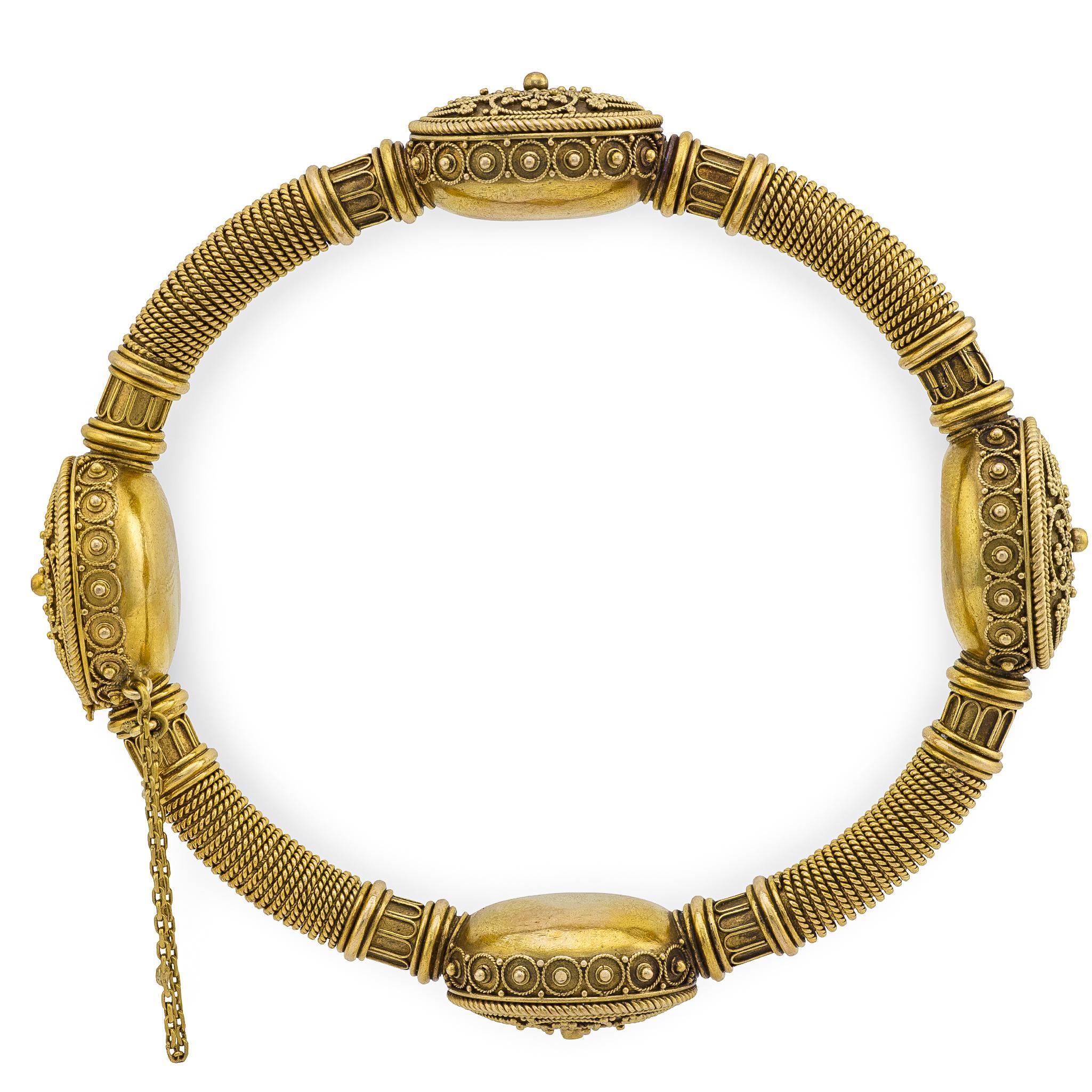 Victorian 15k Etruscan Bangle In Good Condition For Sale In Narberth, PA
