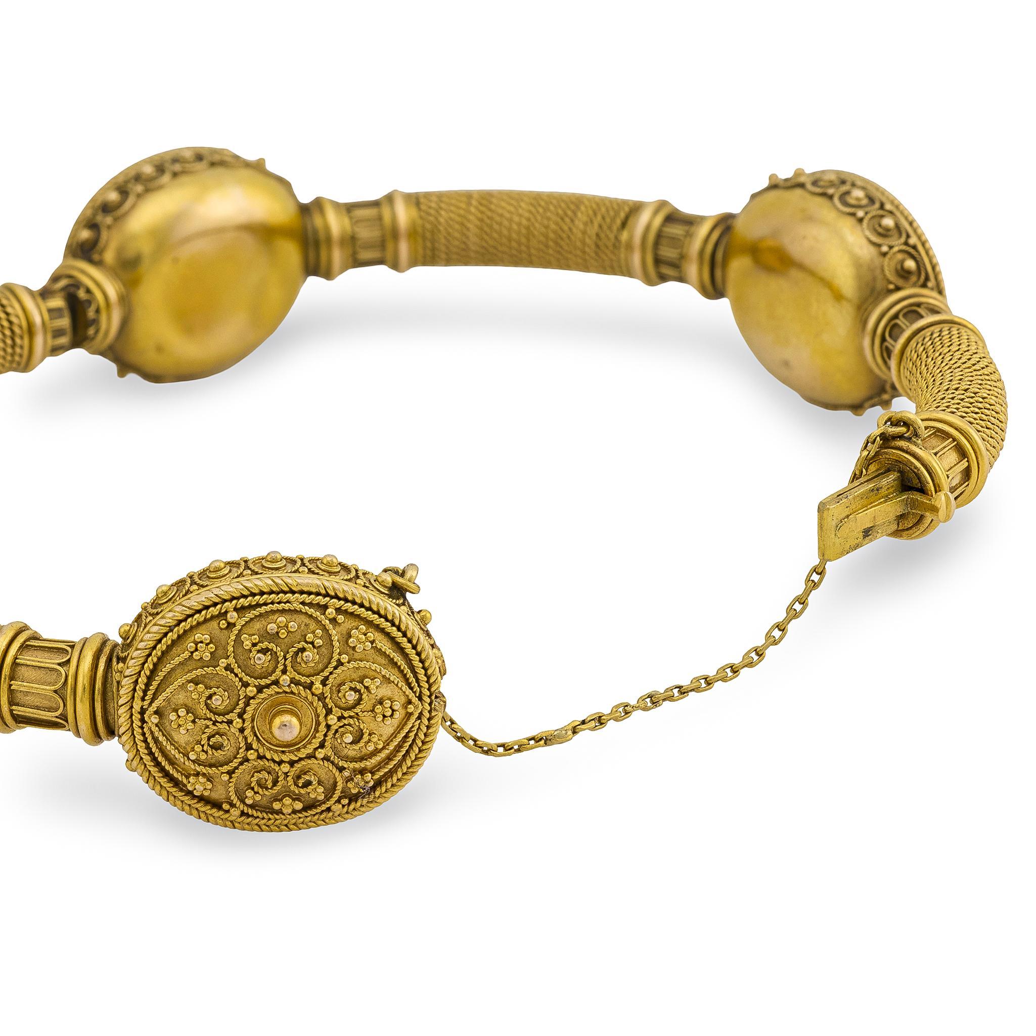 Women's Victorian 15k Etruscan Bangle For Sale