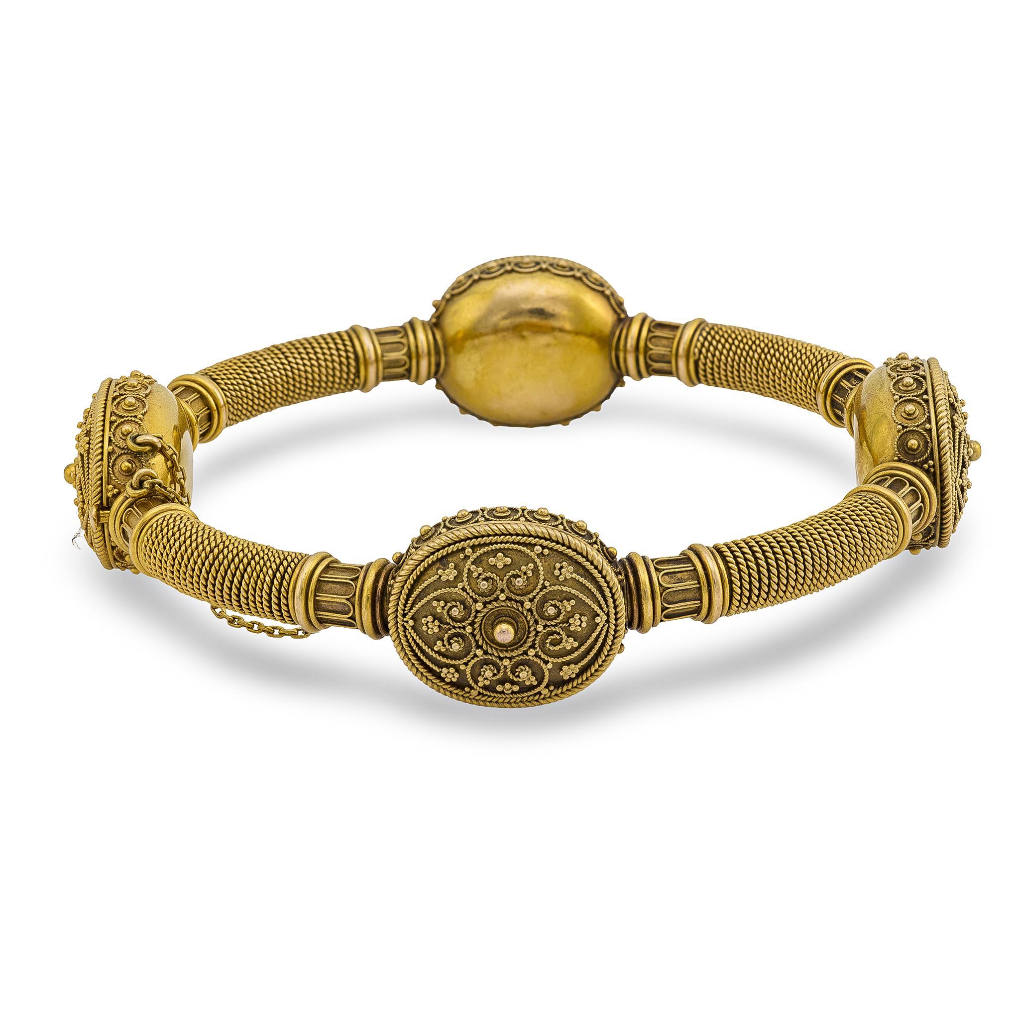 Victorian 15k Etruscan Bangle For Sale