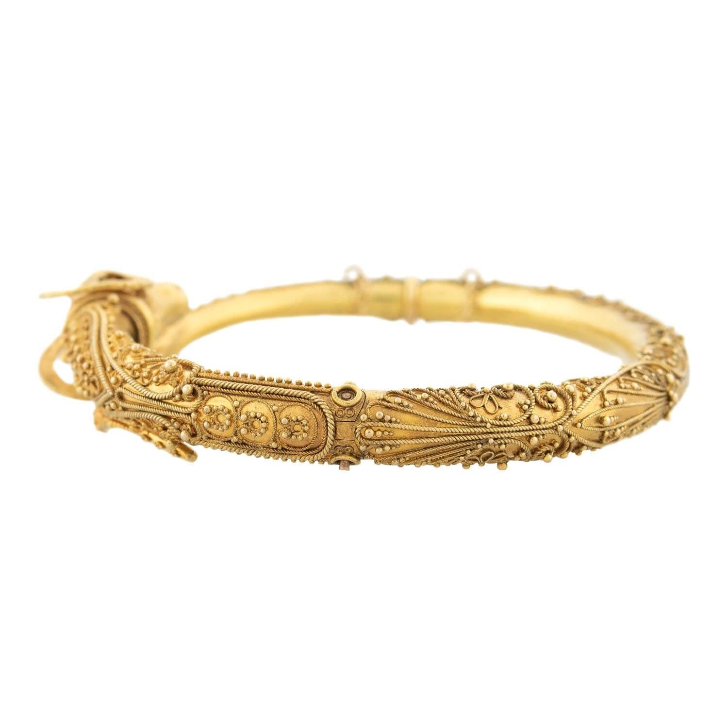 Pulsera victoriana de 15 quilates con cabeza de carnero etrusco 16,4 dwt Victoriano