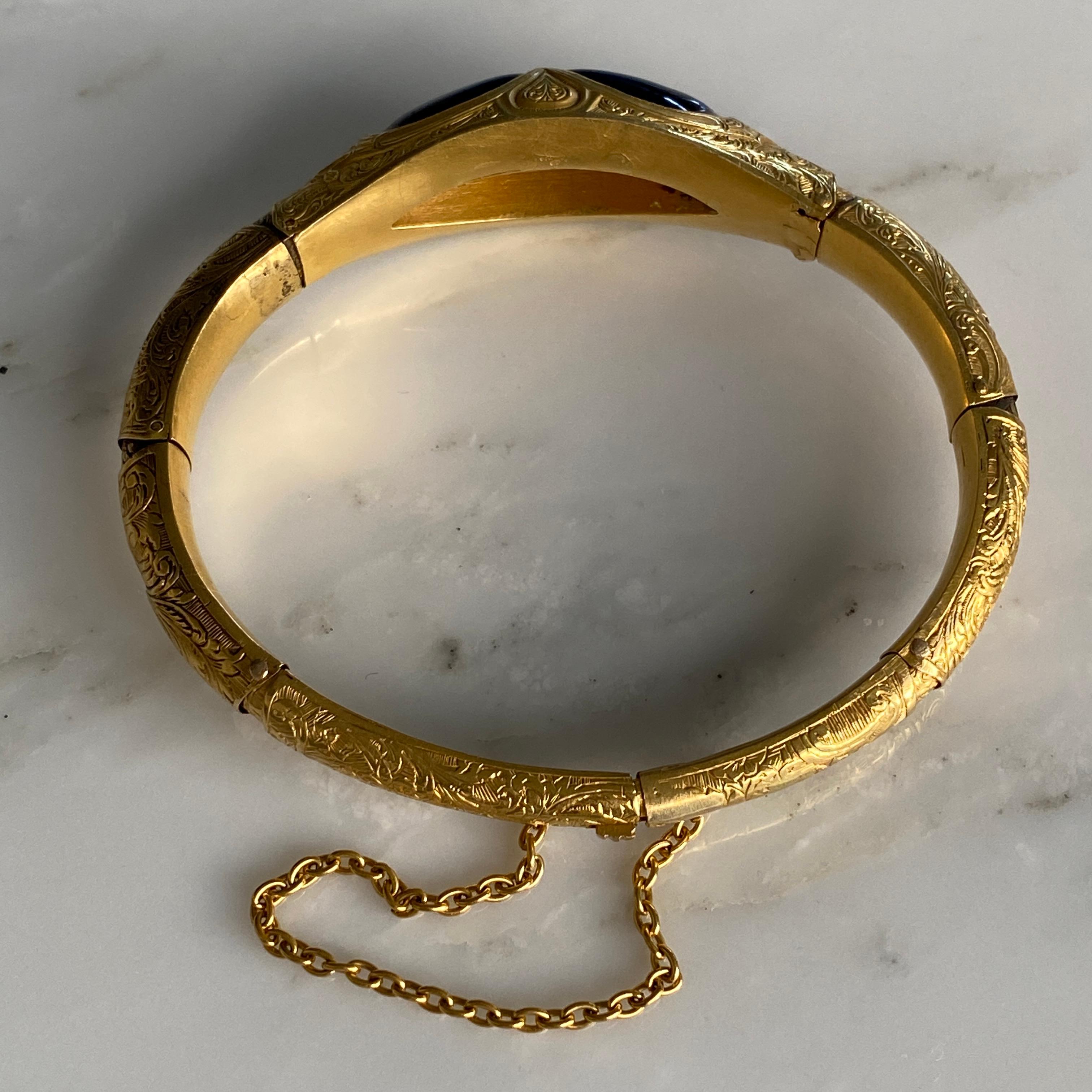 Victorian 15k Gold 2.33ctw Diamond Enamel Bracelet For Sale 7