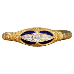 Victorian 15k Gold 2.33ctw Diamond Enamel Bracelet