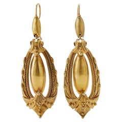 Antique Victorian 15K Gold Pendant Pendant Earrings