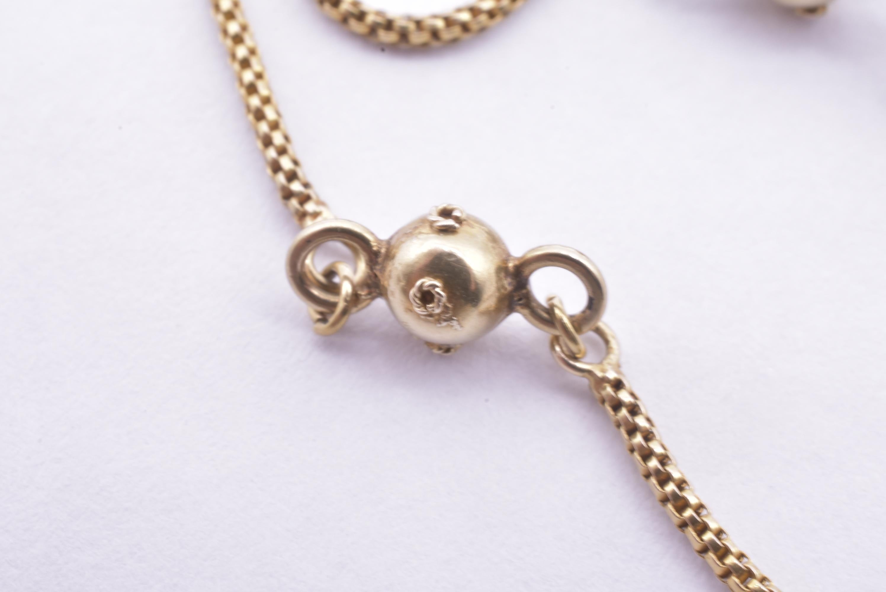 Victorian 15k Rope Chain with Decorative Gold Balls 6