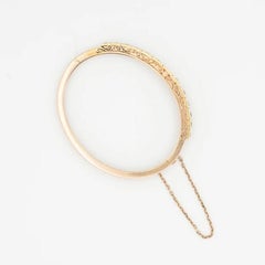 Victorian 15 Karat Gold and 4.50 Carat Old Mine Cut Diamond Bangle, circa 1880s