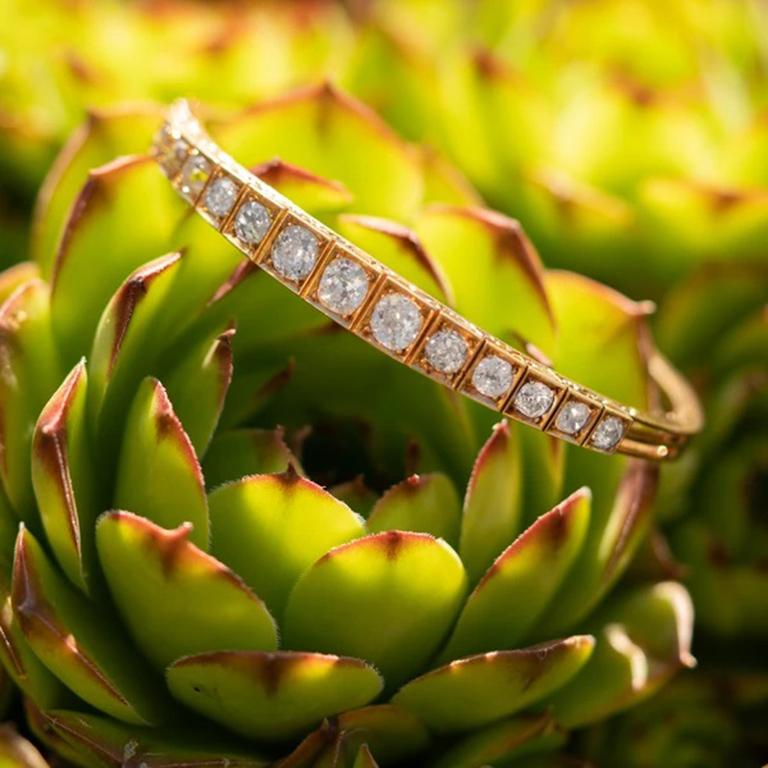 Bracelet victorien en or 15 carats et diamant taille ancienne de 4,50 carats, vers les années 1880 Excellent état - En vente à New York, NY