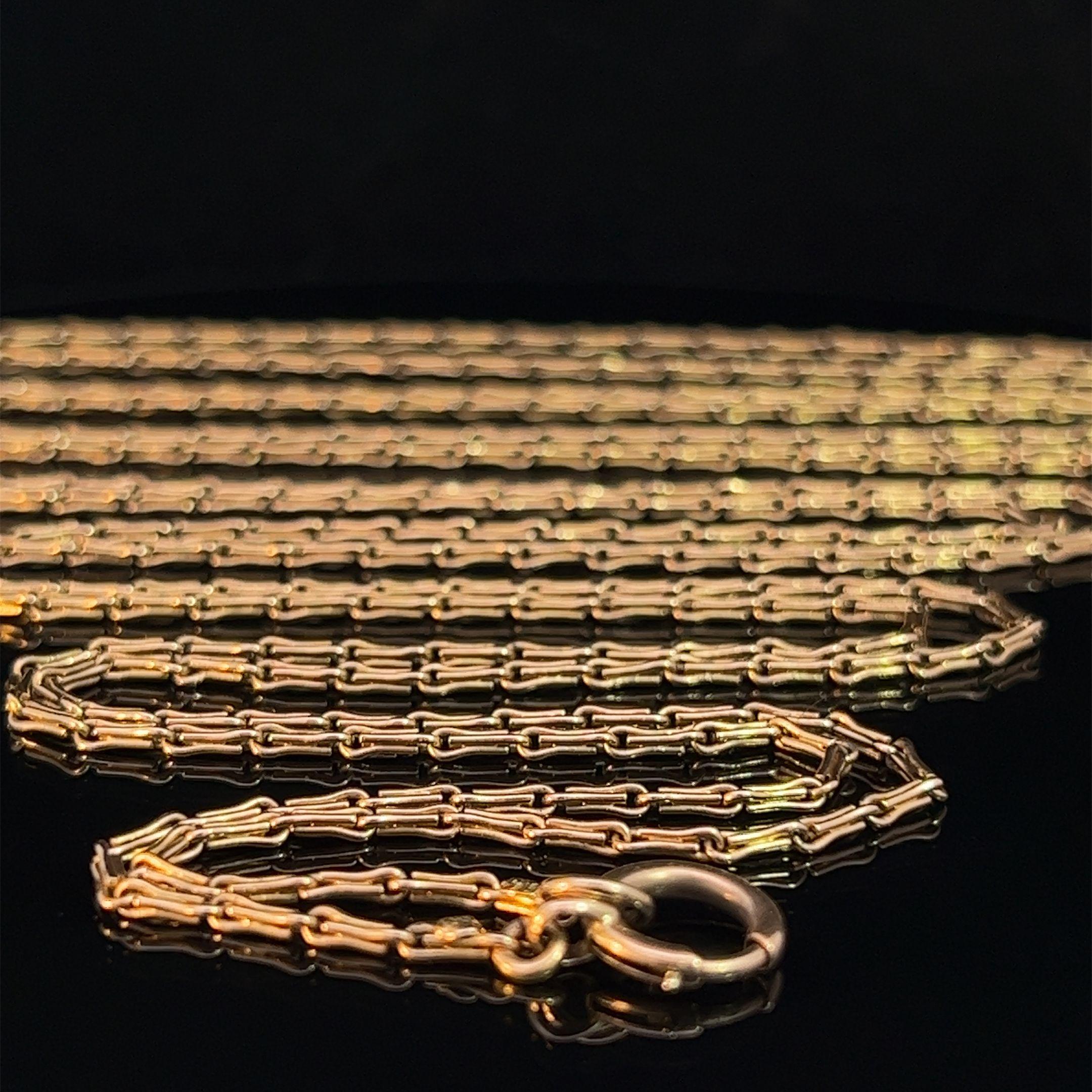 Victorian 15k Yellow Gold Long Guard Chain Circa 1880 In Good Condition In ADELAIDE, SA