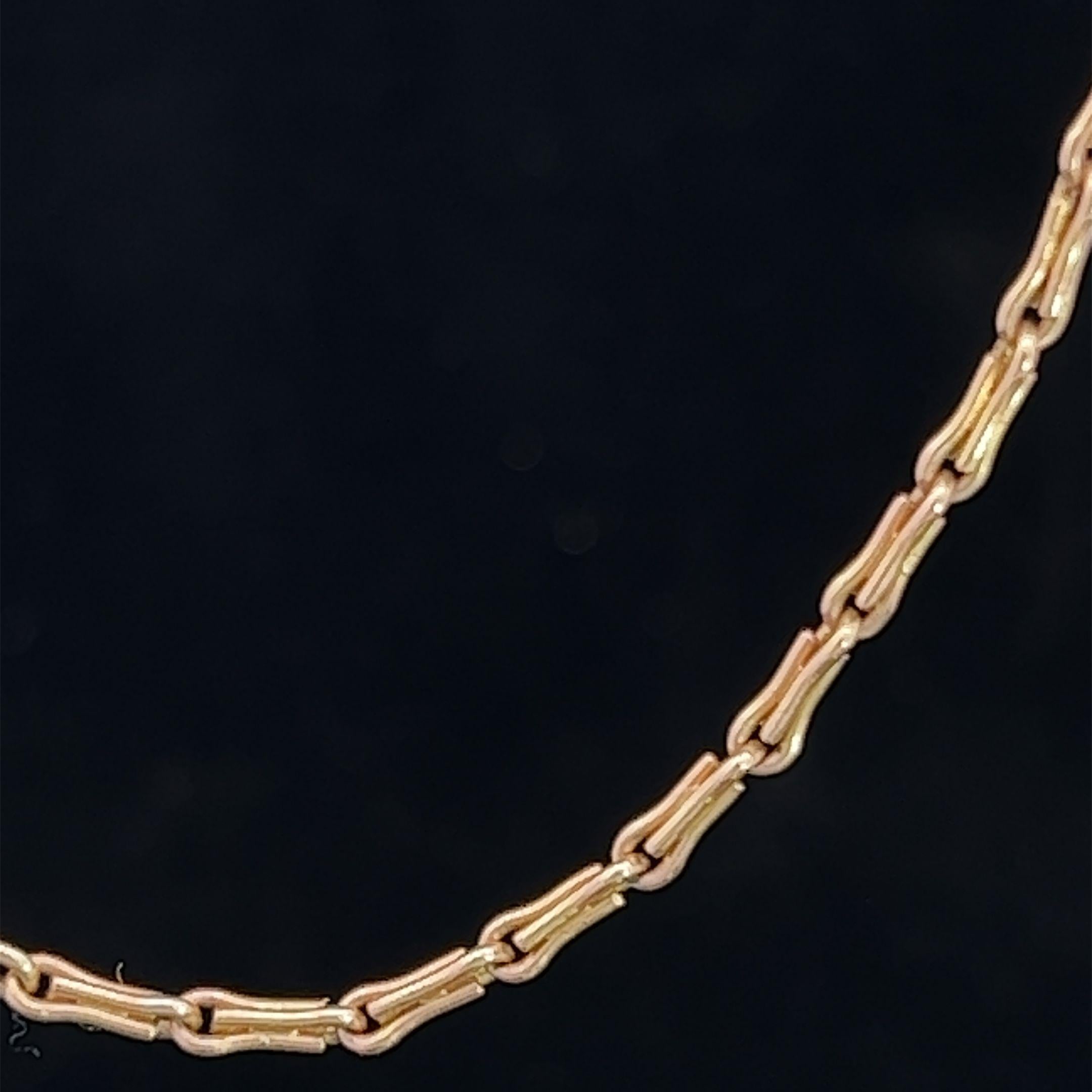 Viktorianische lange Garderobenkette aus 15 Karat Gelbgold, um 1880 für Damen oder Herren im Angebot