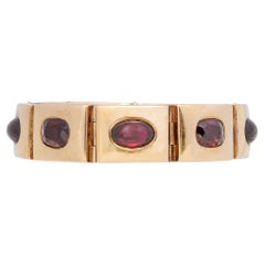 Victorian 15kt + Garnet Link Bracelet